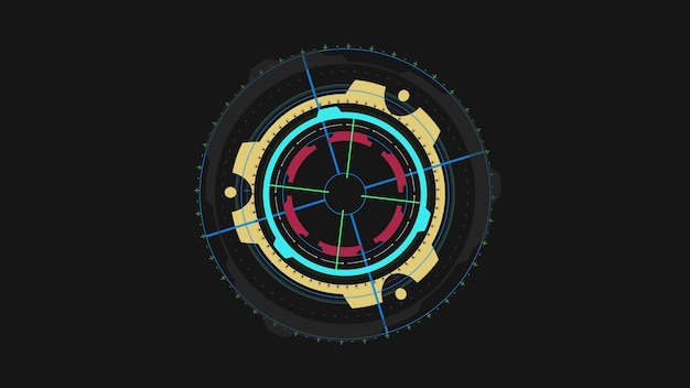 HUD circle interfaces futuristic display loading target 3D animation