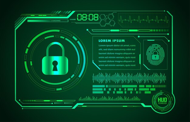 hud Padlock digital cyber security