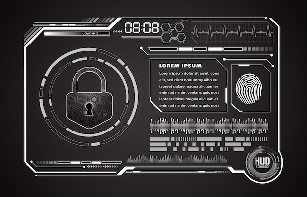 hud Padlock digital cyber security