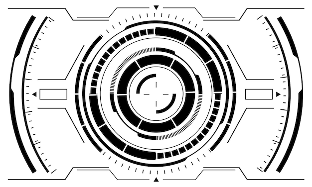 HUD scifi cirkel interface schermweergave zwart geometrische futuristische technologie creatieve weergave wit