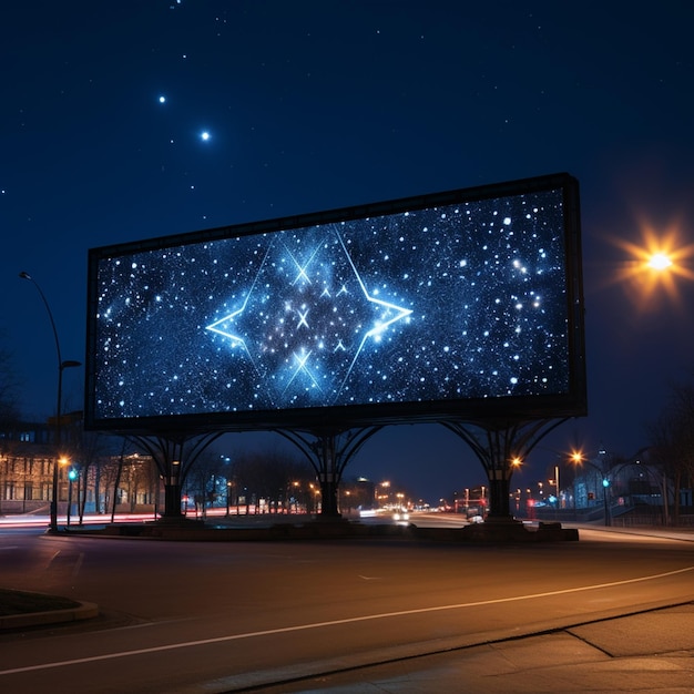 huge billboard with image of star constellations