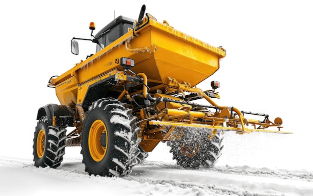 Huge Bulldozer Parked on a Snowy Field