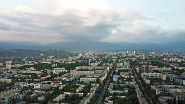 Huge clouds over the city of almaty