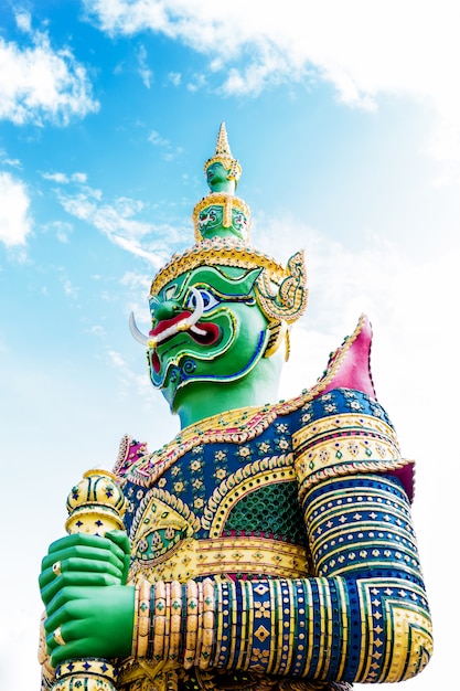 huge demons statue in the Grand Palace, Bangkok, Thailand.