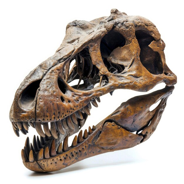 Photo huge dinosaur skull isolated on white background