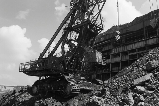 Photo huge dragline excavator working hard dragline excavator image photography