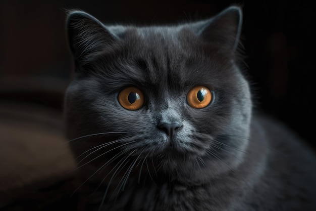 Huge Eye is a Scottish fold in a black infant kitten