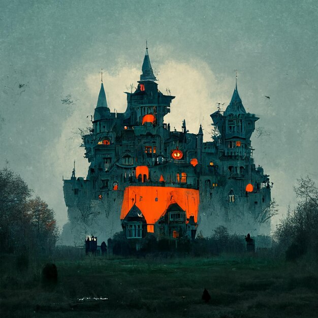 Huge Halloween Castle In Broad Daylight