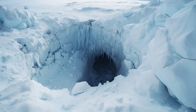 写真 南極の氷に巨大な穴が開いた