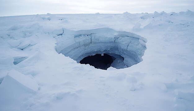 写真 南極の氷に巨大な穴が開いた