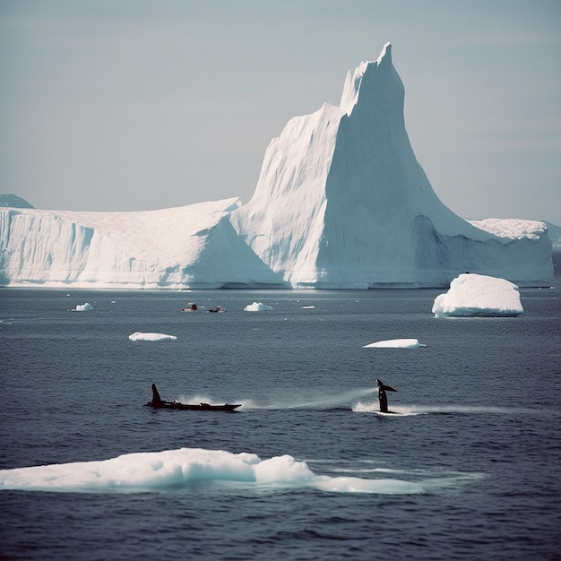 Huge iceberg in the northern ocean antarctica whales beautiful northern landscape