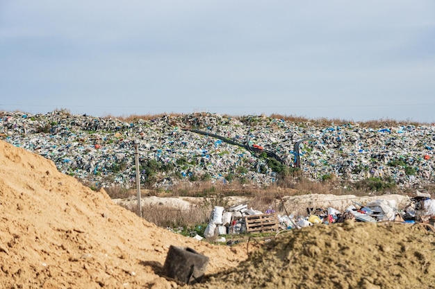 Huge landfill of garbage. Pollution concept