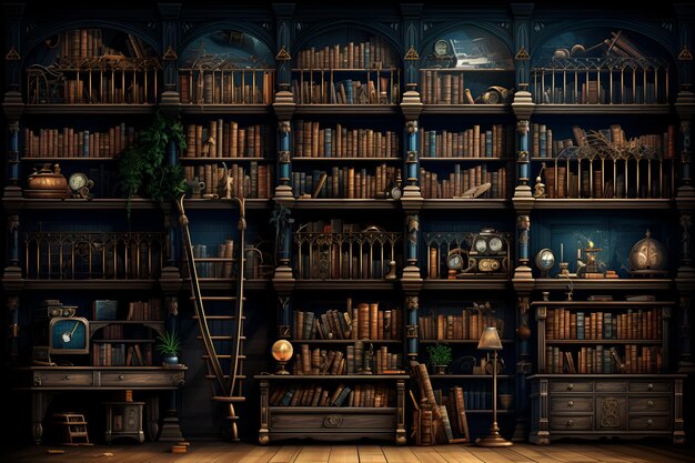 Huge library with lots of books generated AI Circuit Diagram