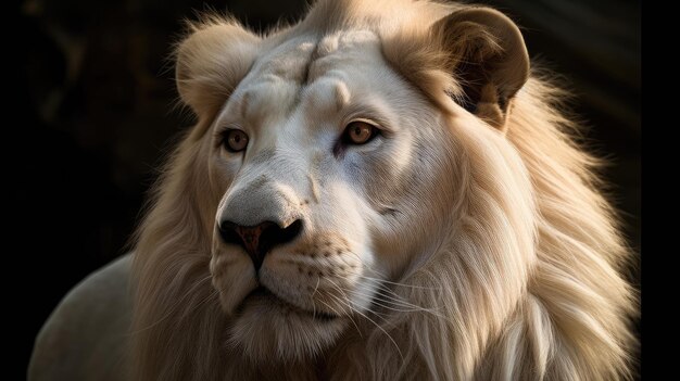 Foto un enorme leone maschio bianco creato con l'ia generativa