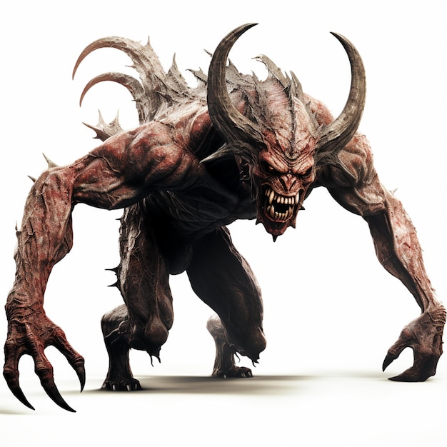 a huge monster with horns in angry mood