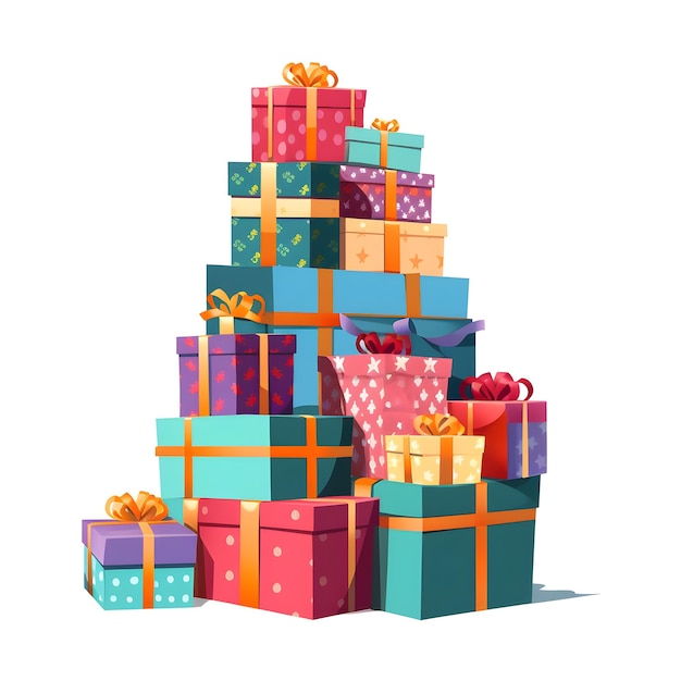 A huge mountain of New Year's gifts