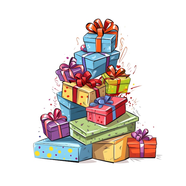A huge mountain of New Year's gifts