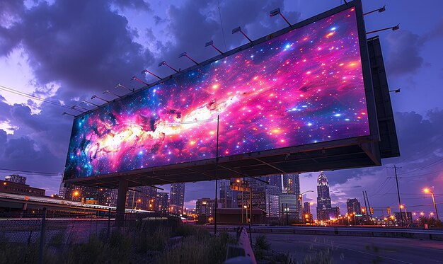 a huge mural of a space ship is shown on a bridge