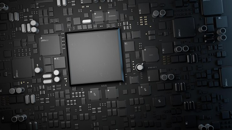 Photo a huge number of microchips on the surface the concept of the development of the microchip industry