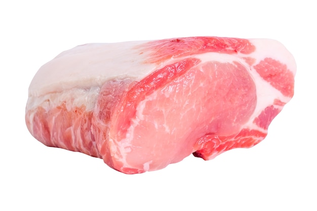 Huge red meat raw pork chunk isolated