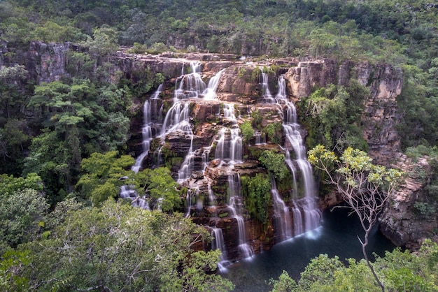 Huge sequence of small waterfalls in the middle of the forest