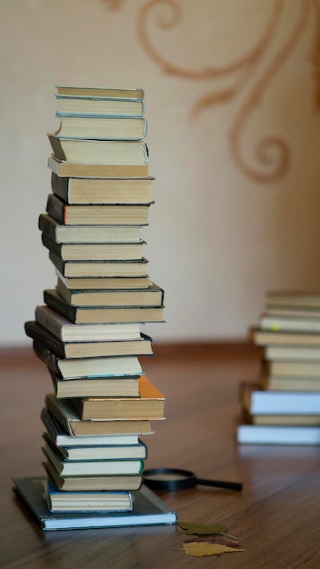 Huge stack of books Image with selective focus