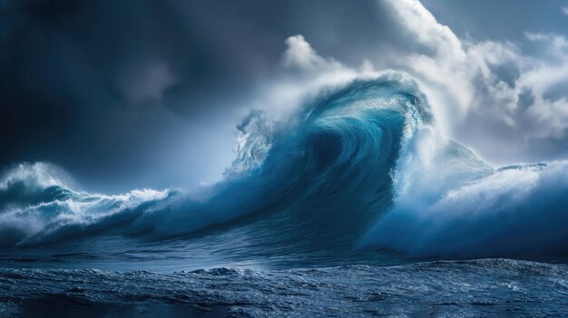 Photo a huge wave crashing in the ocean