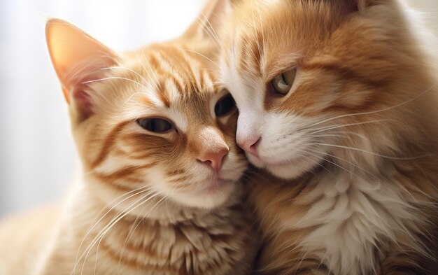 Hugging and Licking Closeup of a Ginger CatquotGenerative AI