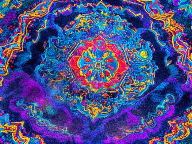 Huichol art wallpaper Blacklight colors Psychedelic pattern free downloade