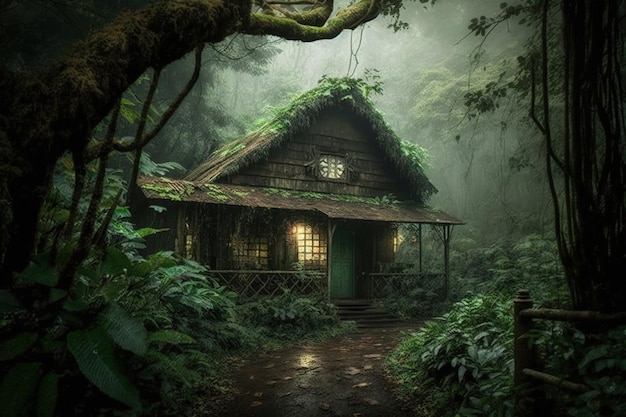 Huis in de jungle wallpapers