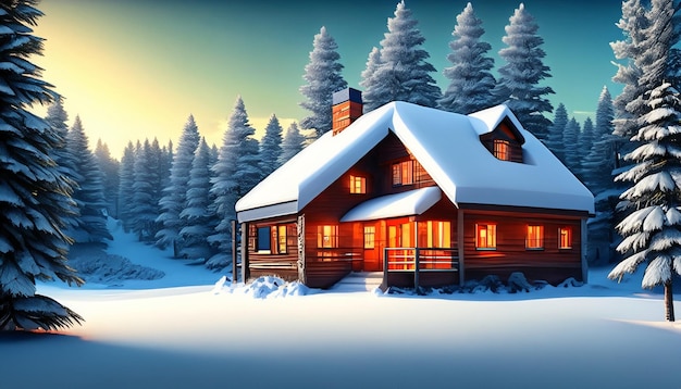 huis in de winter
