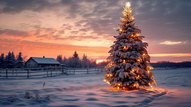 huis_in_het_bos_next_naar_het_huis_een_kerstboom