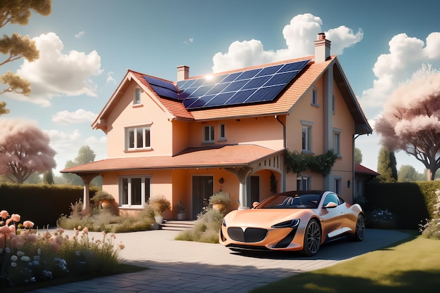 huis met zonnepanelen op het dak