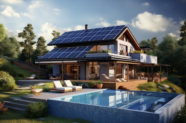 Foto huis met zonnepanelen