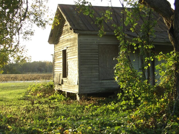 Foto huis op het veld