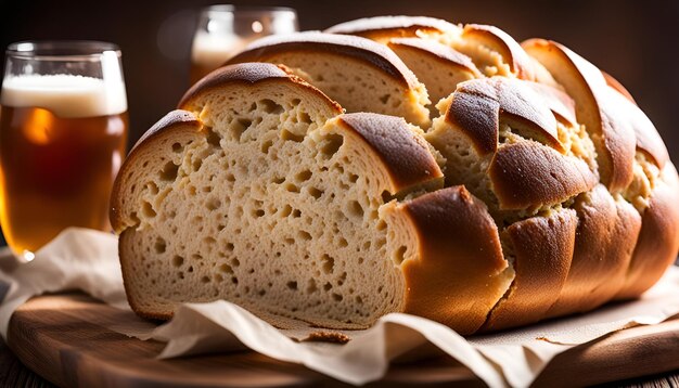 Huisgemaakt brood gemaakt met bier