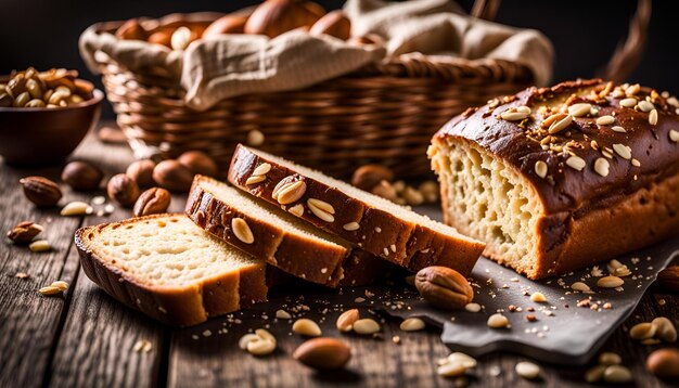 Foto huisgemaakt brood met noten