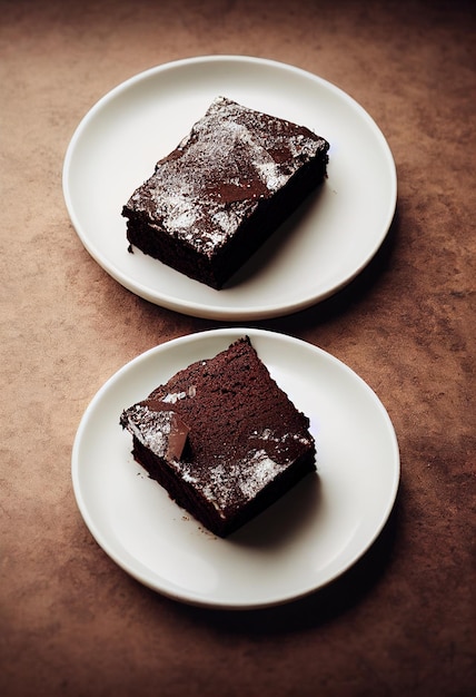 Huisgemaakte browniecake op bord