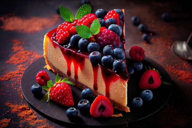 Huisgemaakte cheesecake met vers