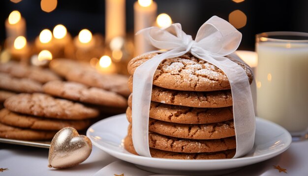 Huisgemaakte chocoladekoekjes een zoete winter genot gegenereerd door AI