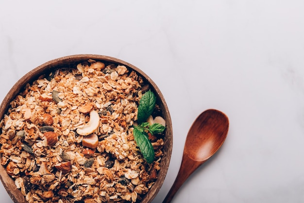 Foto huisgemaakte glutenvrije granola