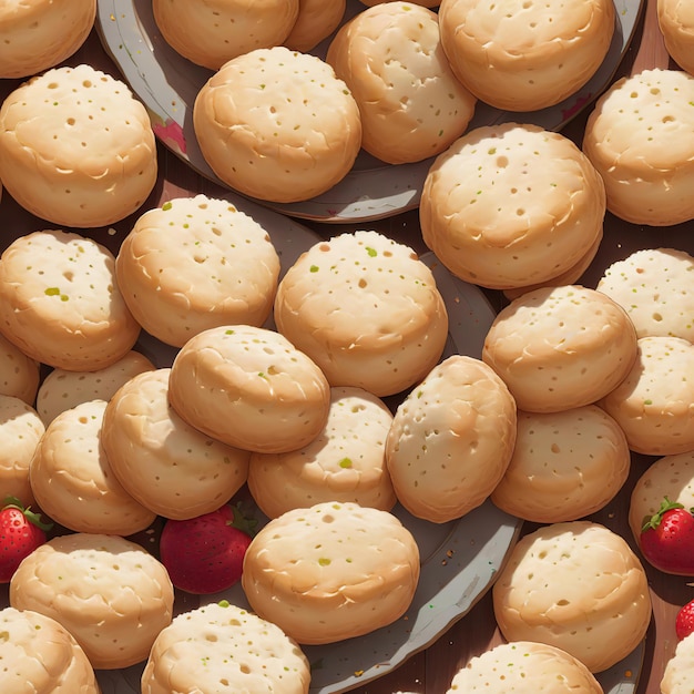 Huisgemaakte koekjes met aardbeienvulling