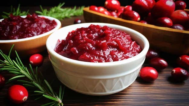 Huisgemaakte rode cranberrysaus