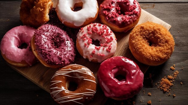 Huisgemaakte ronde geglazuurde donuts