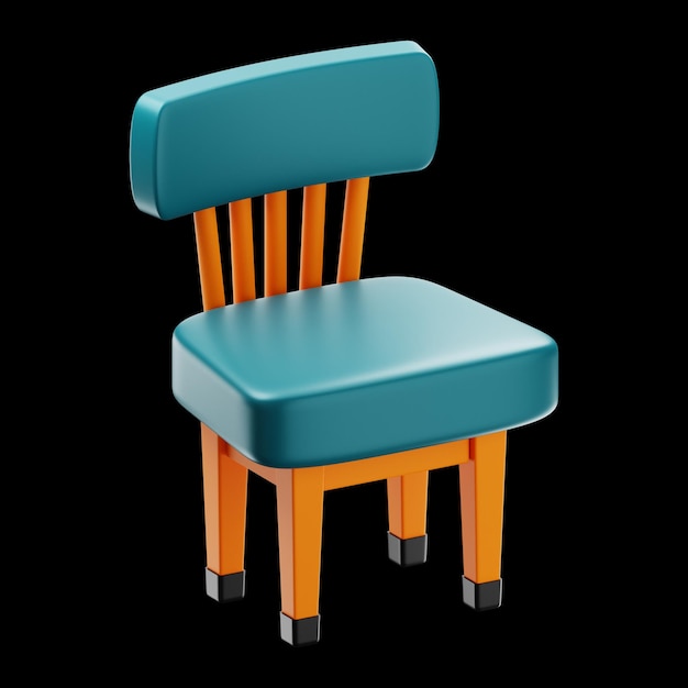 Huismeubilair stoel pictogram 3D-rendering op geïsoleerde achtergrond