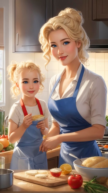 Huisvrouw in de keuken