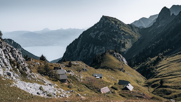 Foto huizen in de franse alpen