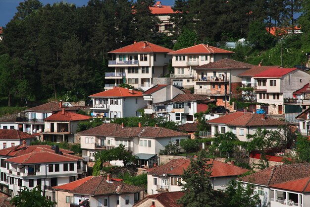 Huizen in Orchid stad Macedonië