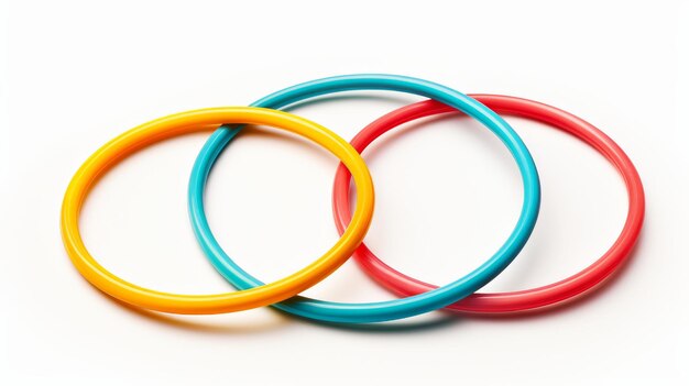 Photo hula hoop play set on white background