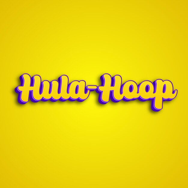 Foto hulahoop typografie 3d ontwerp geel roze witte achtergrond foto jpg.